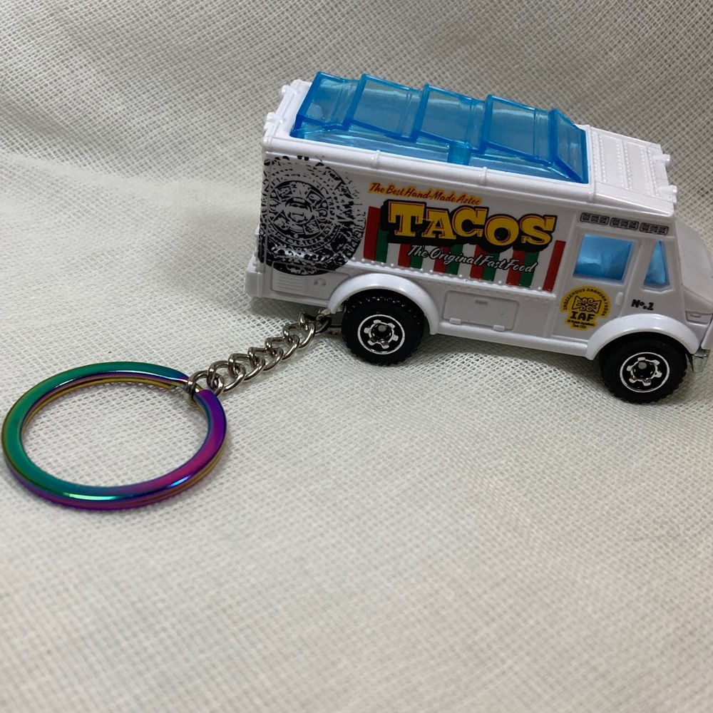 White Taco Truck Toy with Keychain